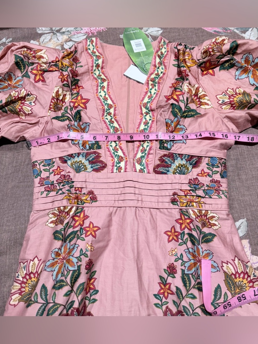 FARM Rio Pink Garden Delight Short Sleeve Maxi Dress - Picture 12 of 14